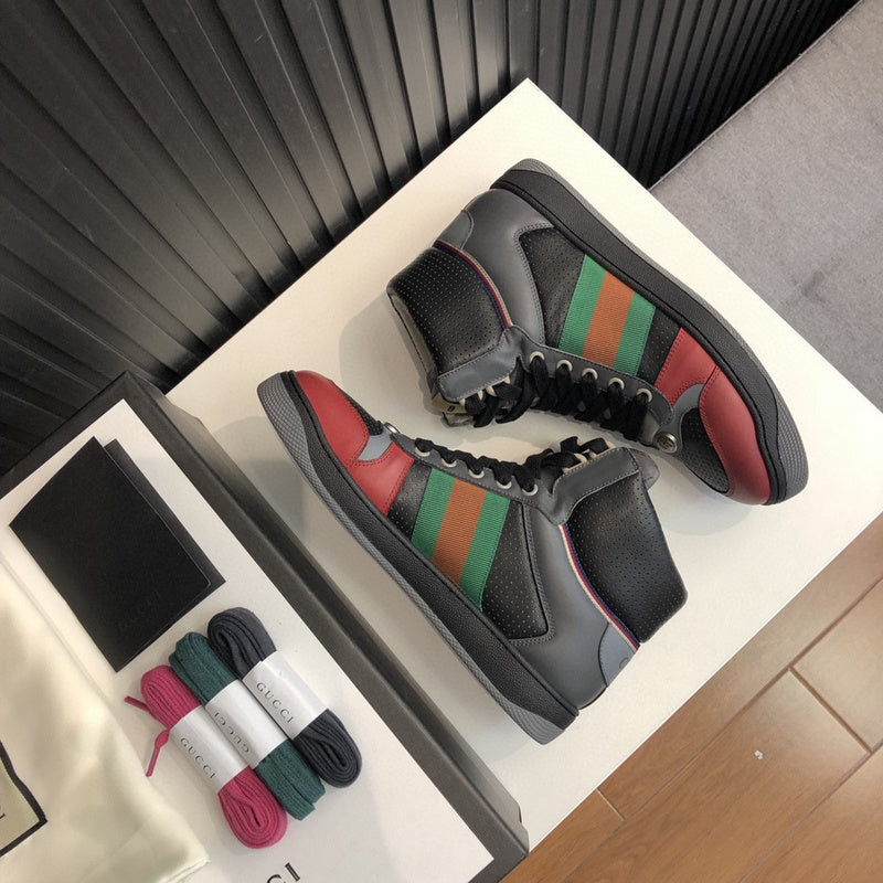 Gucci soft grey luxury sneakers view 5 padded collar comfort