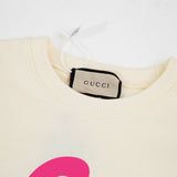 Close-up detail shot of Gucci luxury clothing with relaxed-fit cut