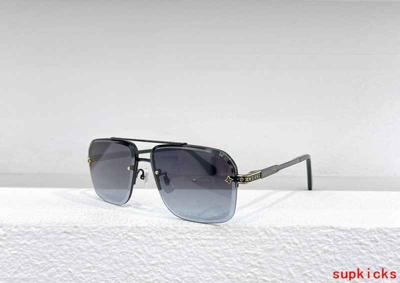 Close-up detail view of Louis Vuitton unisex sunglasses