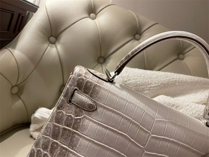 Side view of structured structured handbag
