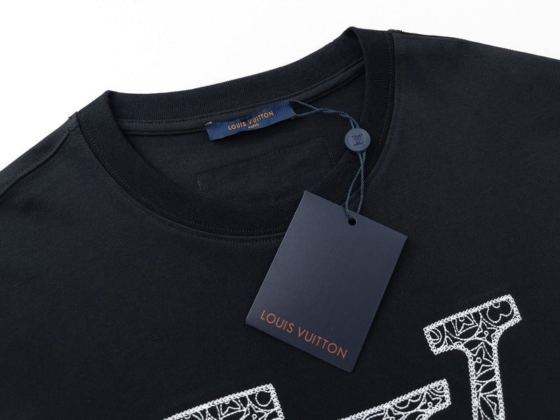 Flat lay presentation of Louis Vuitton cotton t-shirt with contemporary cut