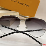 Close-up detail view of Louis Vuitton unisex sunglasses