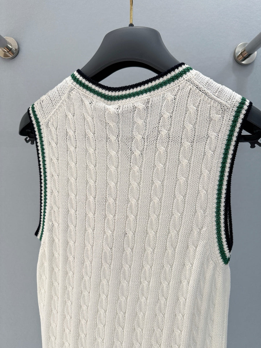 Side profile of Christian Dior Vest showcasing structured silhouette