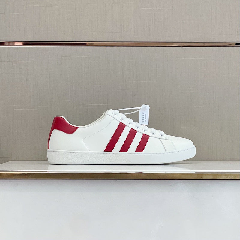 Gucci two-tone luxury sneakers view 9 signature lace-up style