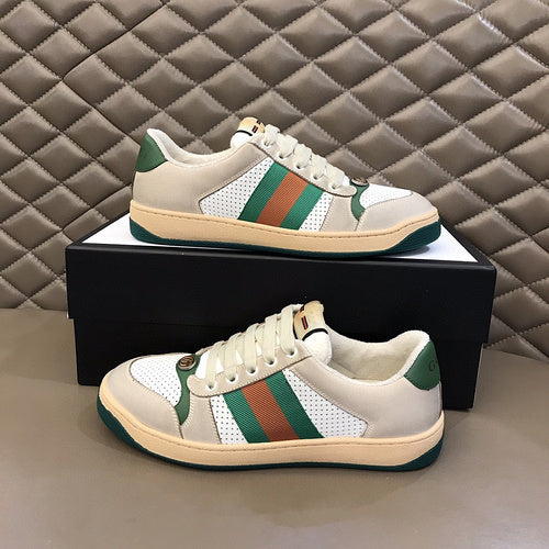 Gucci soft grey luxury sneakers view 11 bold athletic profile