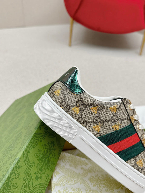 Gucci sneakers detailed view showing premium designer craftsmanship
