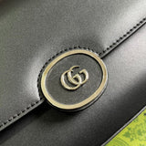 Side profile of sleek structured women's handbag – women's premium purse