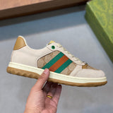 Gucci two-tone luxury sneakers view 4 minimalist modern build