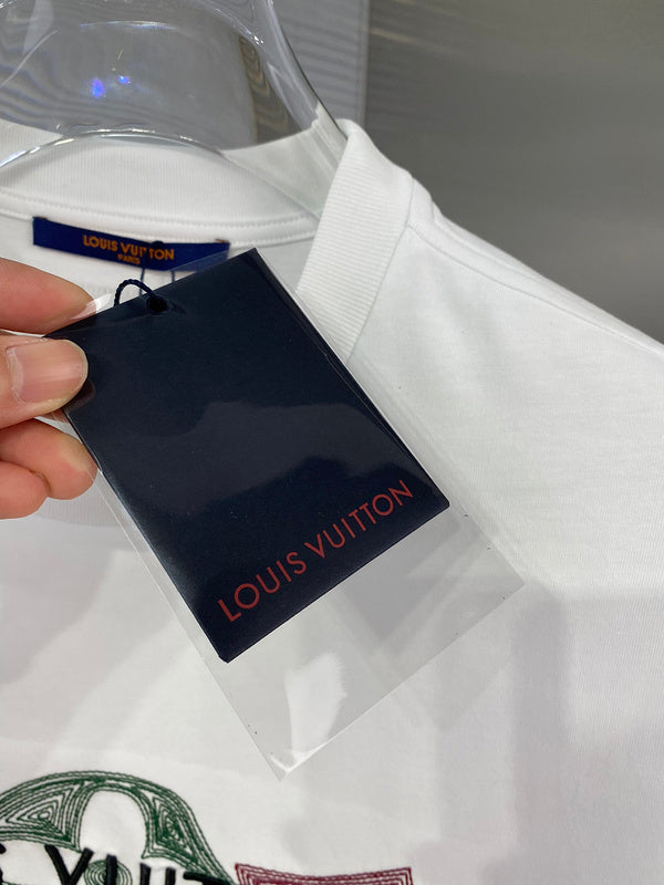 Back view of Louis Vuitton cotton t-shirt with streetwear-inspired cut