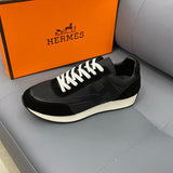 Hermès White Block Heel Pumps - Full Silhouette View