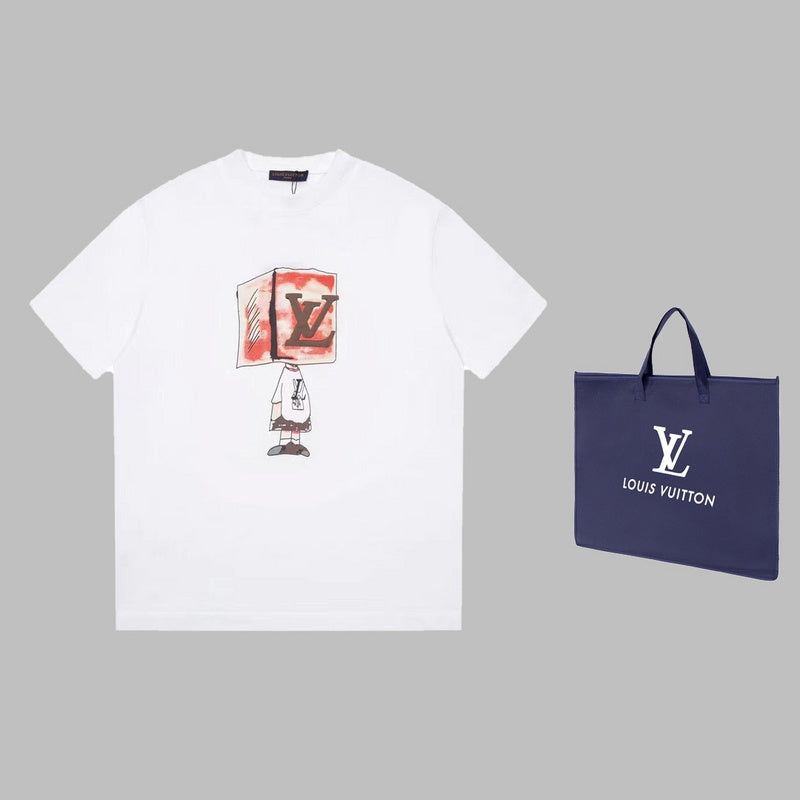 Back view of Louis Vuitton cotton t-shirt with monogram-inspired silhouette