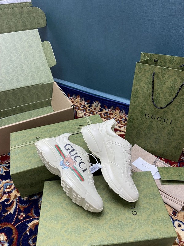 Gucci clean off-white luxury sneakers view 8 bold athletic profile