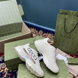 Gucci clean off-white luxury sneakers view 8 bold athletic profile