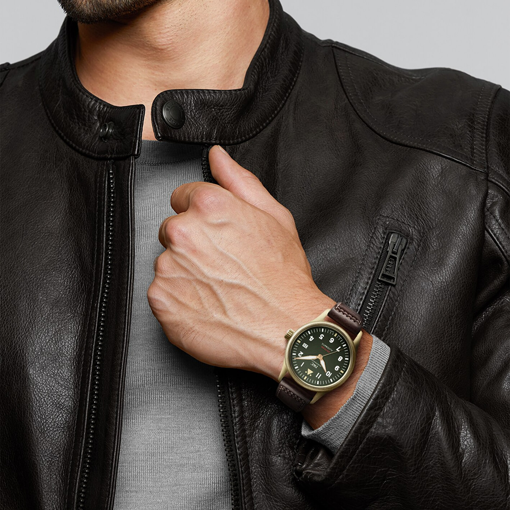 Close-up detail view of IWC unisex watch