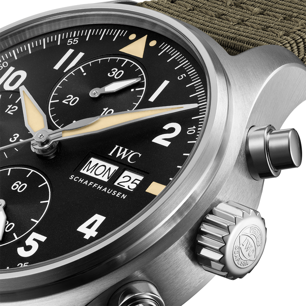 Close-up detail view of IWC unisex watch