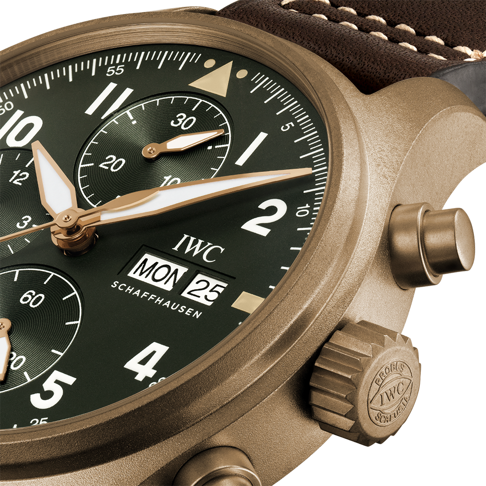 Close-up detail view of IWC unisex watch