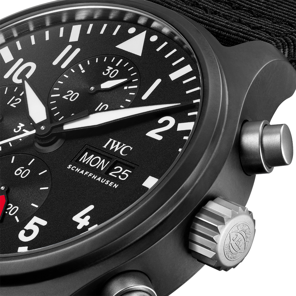 Close-up detail view of IWC unisex watch