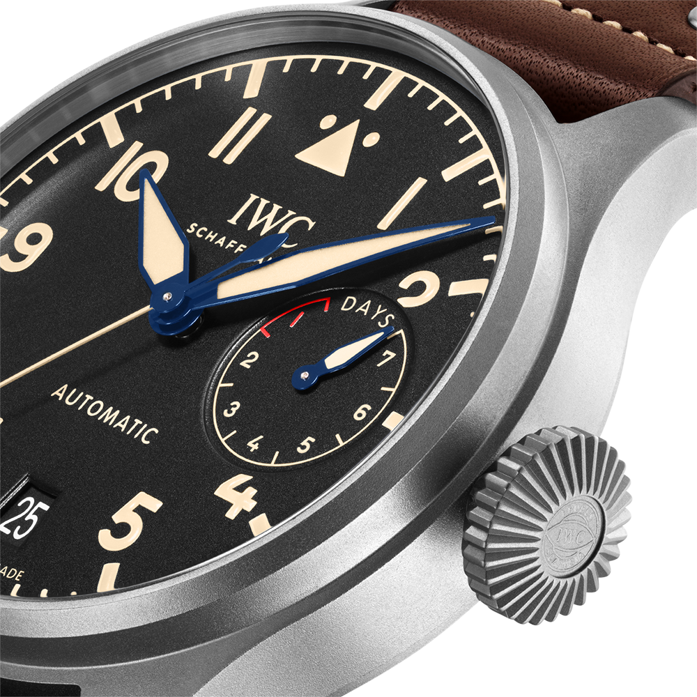 Close-up detail view of IWC unisex watch