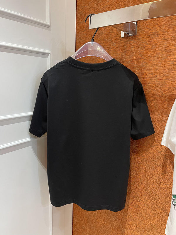 Close-up detail shot of Louis Vuitton cotton t-shirt with relaxed-fit cut