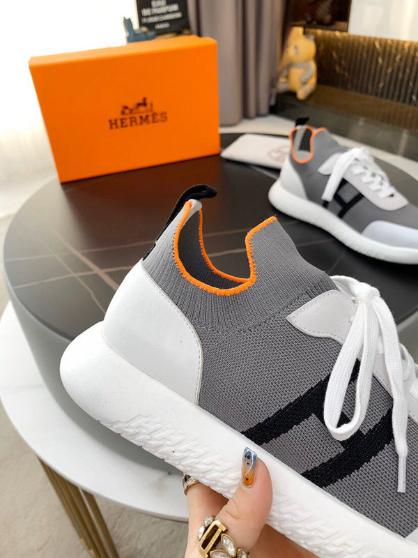 Hermès Beige Slip-On Sneakers - Side Profile View