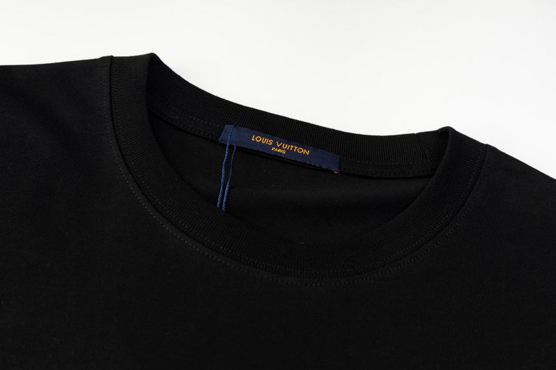 Flat lay presentation of Louis Vuitton cotton t-shirt with contemporary cut