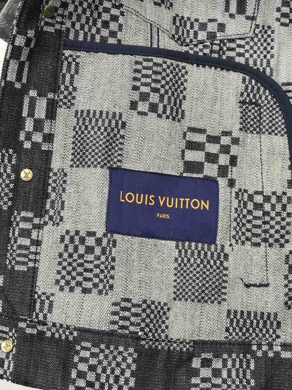 Flat lay presentation of Louis Vuitton luxury clothing with contemporary cut