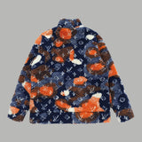 Side profile of Louis Vuitton luxury clothing with monogram-inspired silhouette