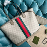 Front view of modern signature women's handbag – women's designer-style accessory