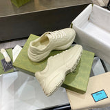 Gucci two-tone luxury sneakers view 6 breathable knit upper