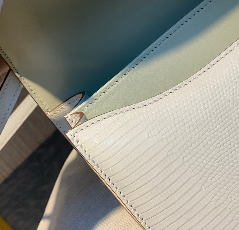 Side view of refined structured handbag