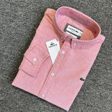Front view of Lacoste luxury clothing with logo-detail design