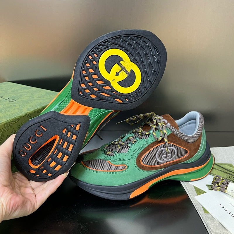 Gucci sneakers detailed view showing premium designer craftsmanship