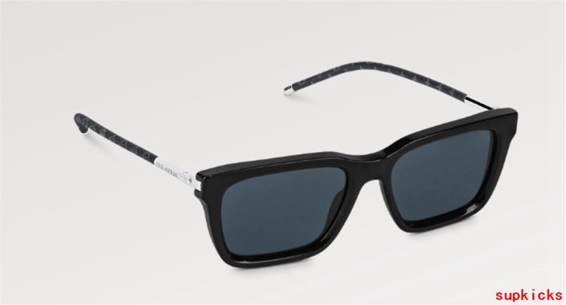Close-up detail view of Louis Vuitton unisex sunglasses