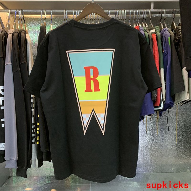 Full styled look of Rhude luxury clothing with tailored silhouette