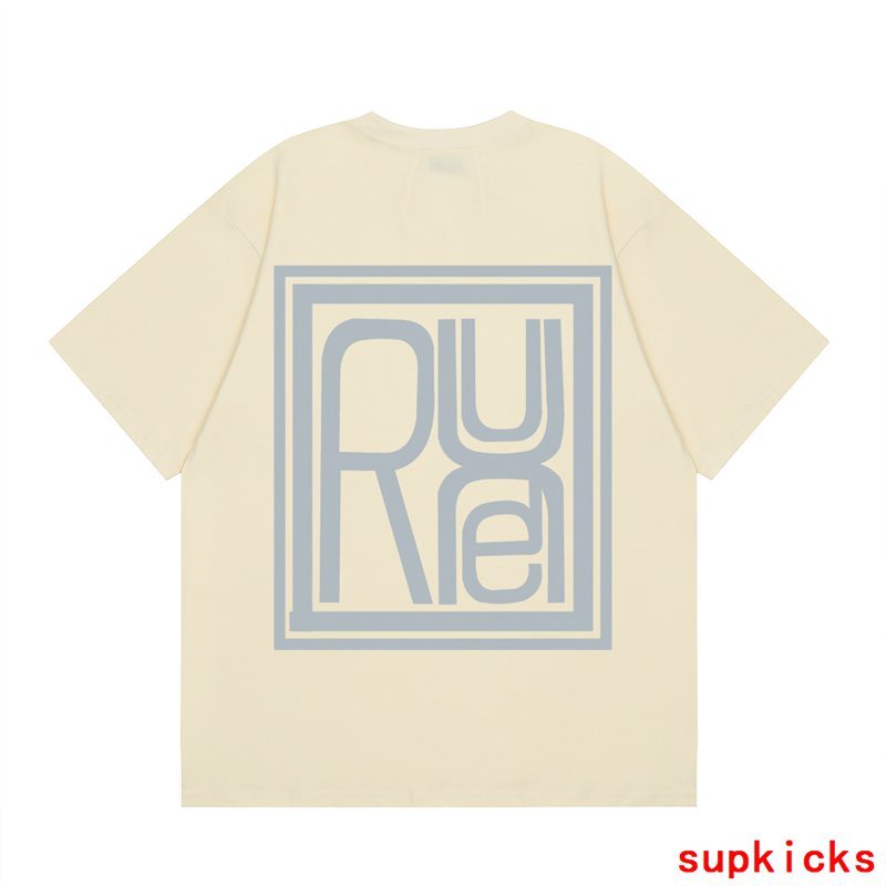 Side profile of Rhude luxury clothing with relaxed-fit cut