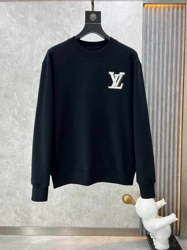Front view of Louis Vuitton luxury clothing with logo-detail design