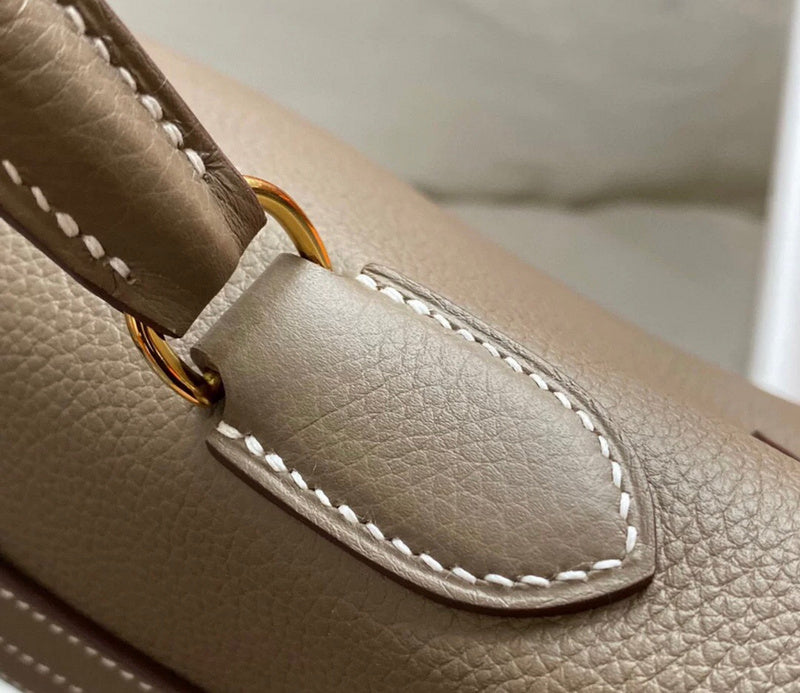 Side view of elegant structured handbag