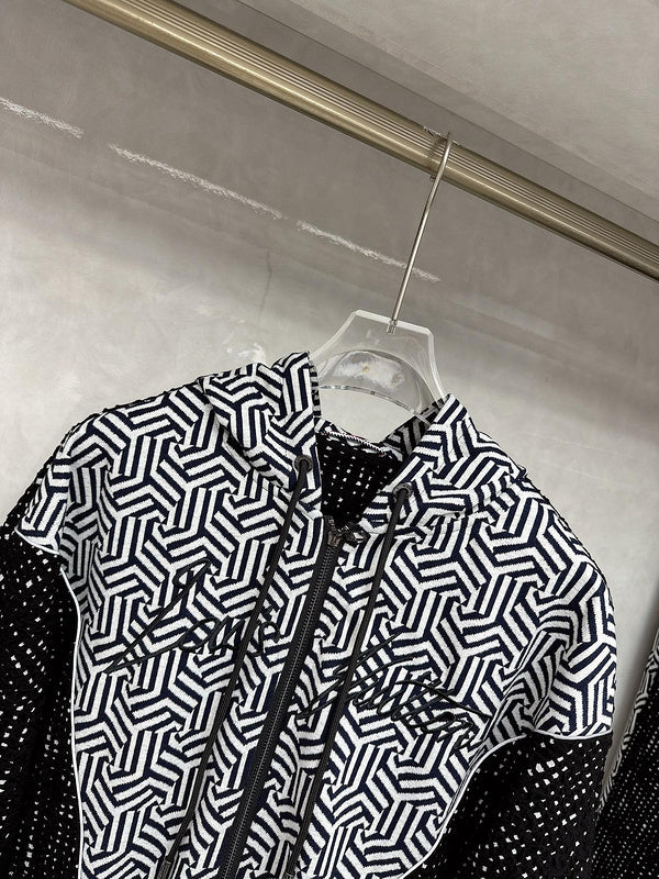 Close-up detail shot of Louis Vuitton luxury clothing with everyday silhouette