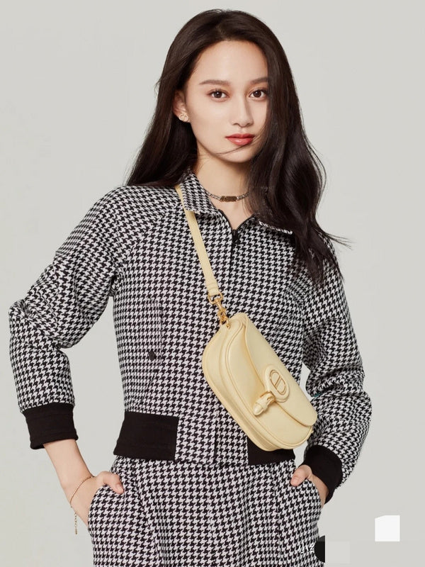 Close-up detail of refined chic women's handbag – women's designer-style accessory
