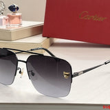 Close-up detail view of Cartier unisex sunglasses