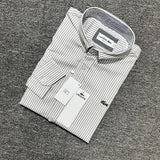 Close-up detail shot of Lacoste luxury clothing with monogram-inspired silhouette