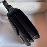 Side view of chic structured handbag