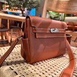 Side view of considered structured handbag