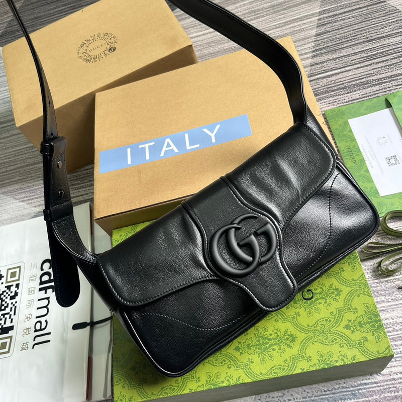 Side profile of signature classic women's handbag – women's luxury accessory