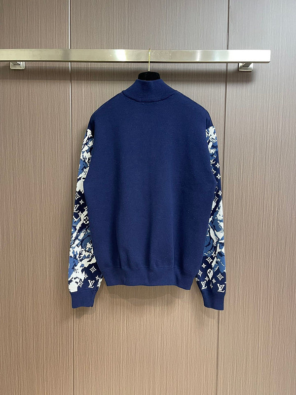 Side profile of Louis Vuitton luxury clothing with monogram-inspired silhouette
