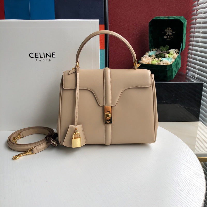 Side profile of signature classic women's handbag – women's designer-style accessory