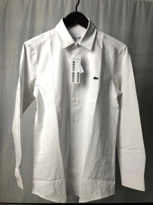 Full styled look of Lacoste luxury clothing with monogram-inspired silhouette