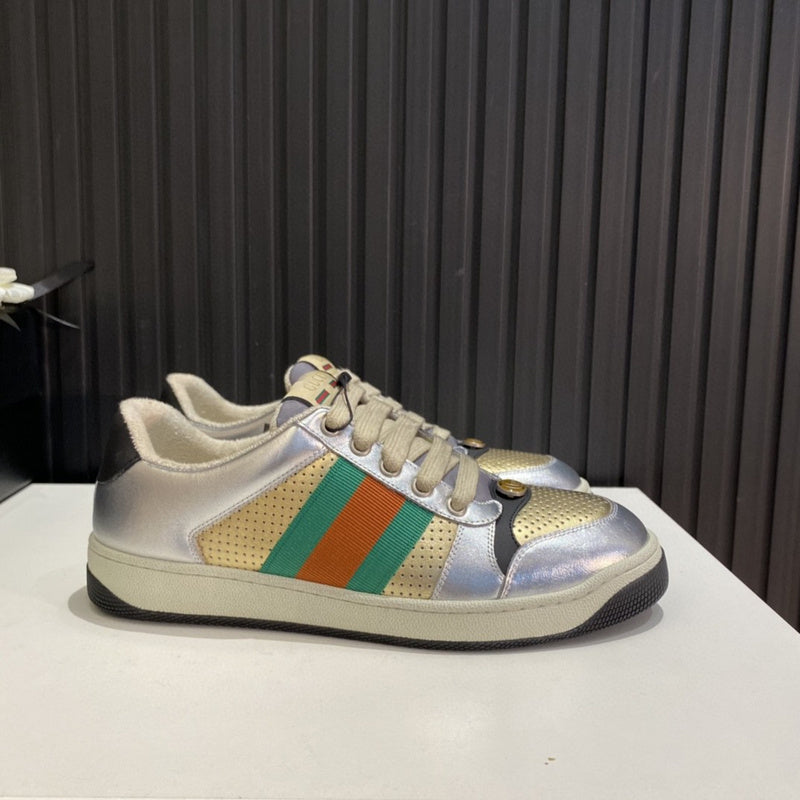 Gucci clean off-white luxury sneakers view 7 bold athletic profile