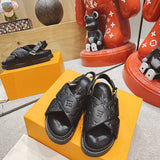 Louis Vuitton Black Block Heel Pumps - Side Profile View