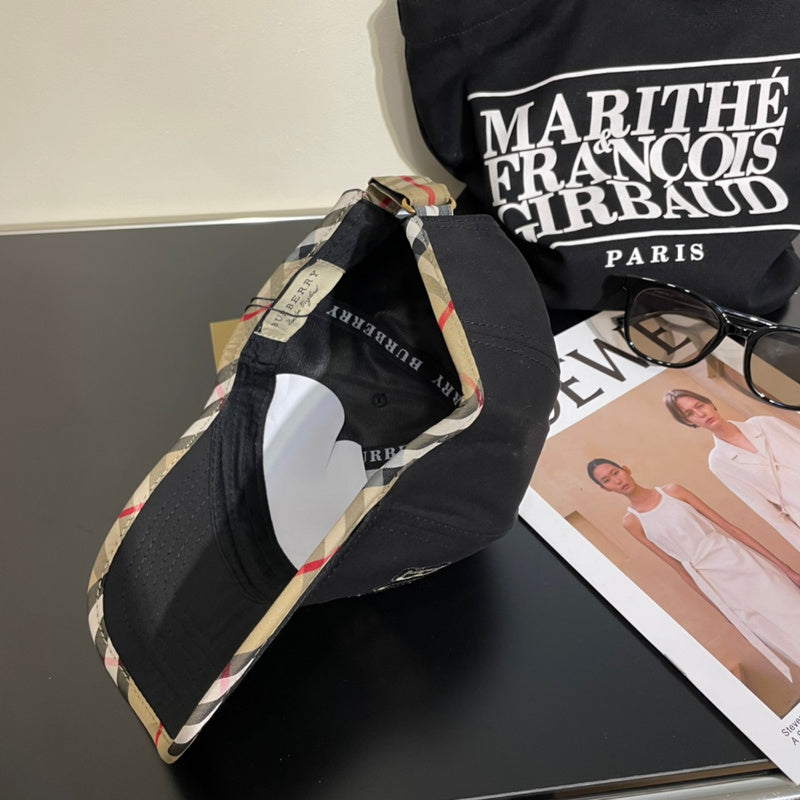 Angled view of Burberry unisex cap